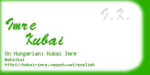 imre kubai business card